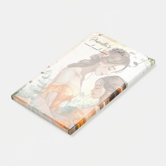 Hartverwarmende Moeder & Dochter 4"x 6" Post-it® Notes (Schuin)