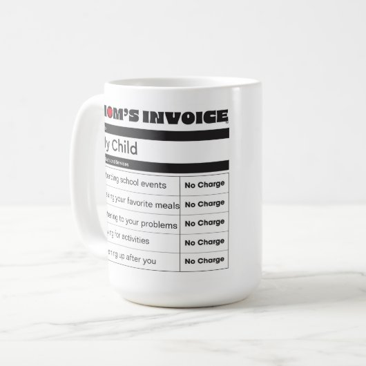 Hartverwarmende Moeder's Factuur - Uw waardering Koffiemok (Voorkant links)
