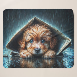 Hartverwarmende natte hond bij stormachtig weer sherpa deken