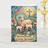 Hartverwarmende Pasen Zegen Pasen Kaart (Gele Bloem)
