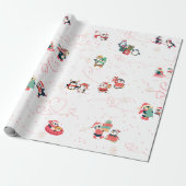 Hartverwarmende Pinguïn Kerstmis Cadeaupapier (Uitgerold)