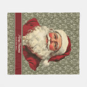 Hartverwarmende Retro Santa Blanket voor Christmas Fleece Deken (Voorkant (Horizontaal))