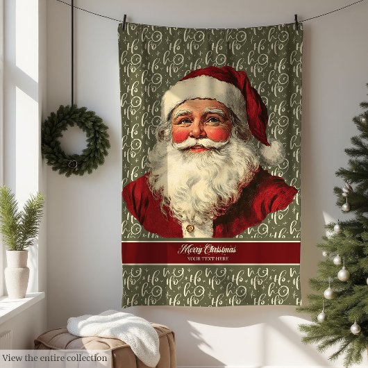 Hartverwarmende Retro Santa Blanket voor Christmas Fleece Deken