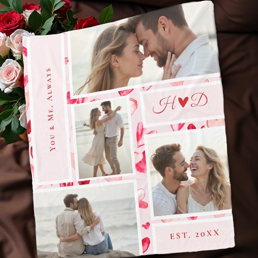 Hartverwarmende Romantische Foto Collage Fleece Deken