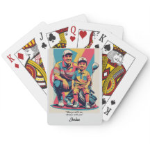 Hartverwarmende vader en zoon golfmoment op vaderd