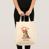 Hartverwarmende Waterverf Corgi Feestelijke Hond C Tote Bag (Voorkant (product))