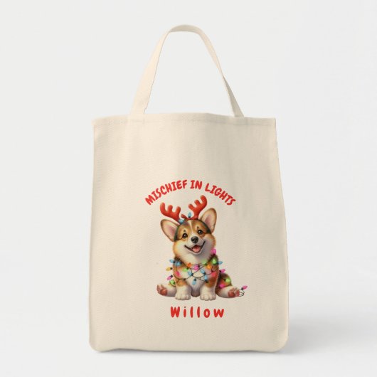 Hartverwarmende Waterverf Corgi Feestelijke Hond C Tote Bag (Voorkant)