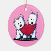 Hartverwarmende Westies-versiering Keramisch Ornament (Links)