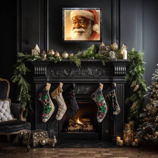 Hartverwarmende zwarte kerstman poster