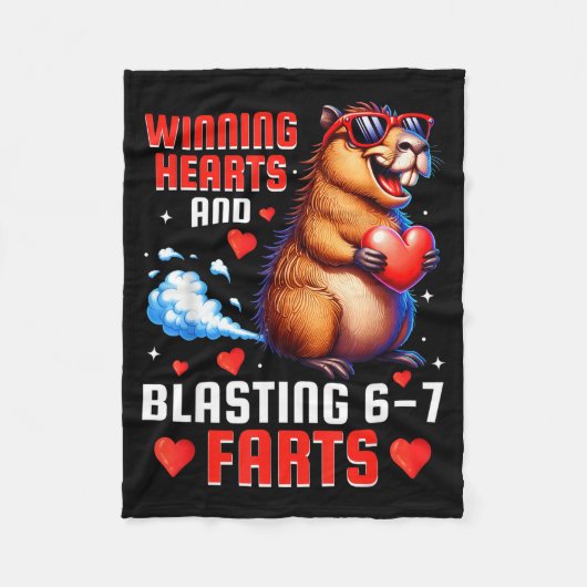 Hartverwinnende 67 meme capybara jongens fleece deken (Voorkant)