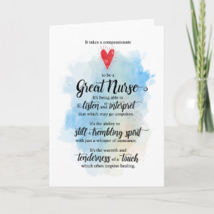 Hartvolle Typografische Waterverf Verpleegdag Kaart