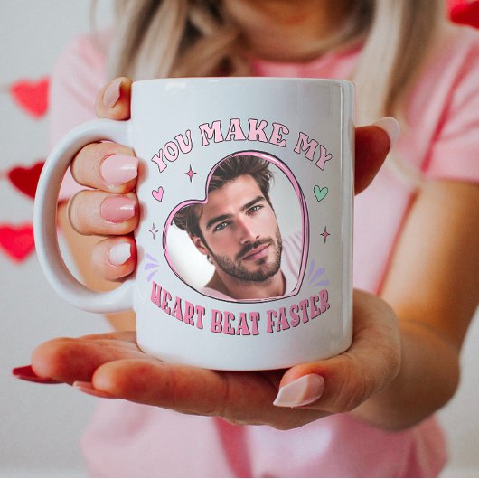 Hartvorm Aangepaste Foto Valentijn, Hartslag Koffiemok