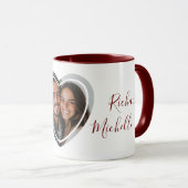 Hartvorm Aangepaste fotonamen en liefdescitaat roo Mok (Voorkant rechts)