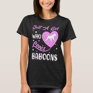 Hartvorm Baviaan Gewoon Een Meisje Dat Van Baviane T-shirt
