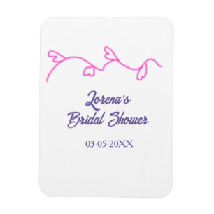 hartvorm bloemig roze paarse bruiloft trend magneet