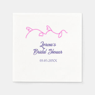 hartvorm bloemig roze paarse bruiloft trend servet