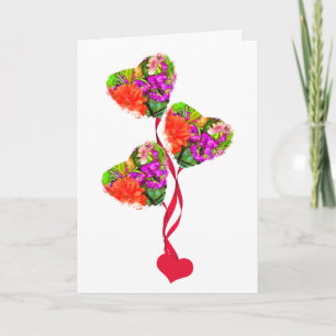 Hartvorm Boeket van Zomerbloemen Kaart