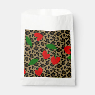 Hartvorm Cherry Leopard Rockabilly Bedankzakje