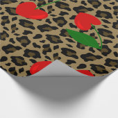 Hartvorm Cherry Leopard Rockabilly Cadeaupapier (Hoek)