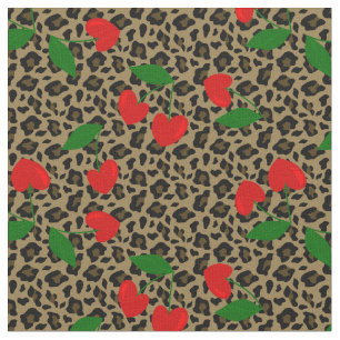 Hartvorm Cherry Leopard Rockabilly Stof