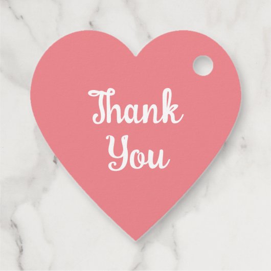 Hartvorm Dank u geschenk labels roze (Achterkant)