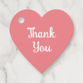 Hartvorm Dank u geschenk labels roze (Voorkant)