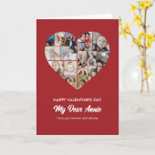 Hartvorm Fotocollage Happy Valentijnsdag Kaart (Gele Bloem)