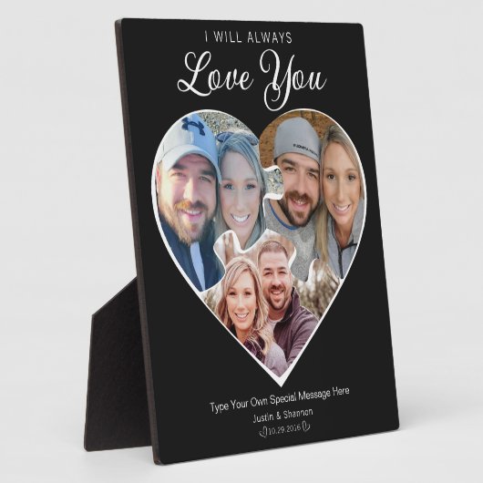 Hartvorm Fotocollage Love Jubileum Memory Fotoplaat (Zijkant)