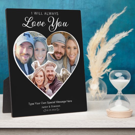 Hartvorm Fotocollage Love Jubileum Memory Fotoplaat (Zijkant)