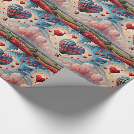 Hartvorm Hete Luchtballon Cadeaupapier (Hoek)