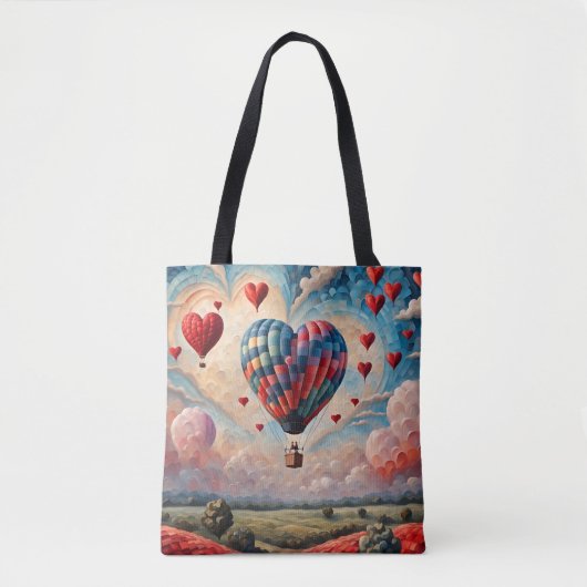 Hartvorm Hete Luchtballon Tote Bag (Voorkant)