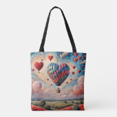 Hartvorm Hete Luchtballon Tote Bag (Achterkant)