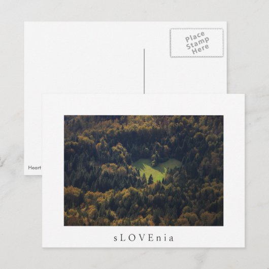 Hartvorm in een bos in Slovenië Briefkaart (Voorkant / Achterkant)