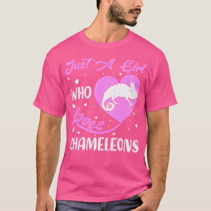 Hartvorm kameleon gewoon een meisje dat van kameel t-shirt