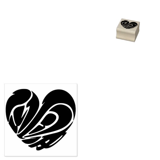 hartvorm Liefde in kanji Rubberstempel (Gestempeld)
