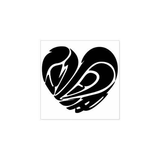 hartvorm Liefde in kanji Rubberstempel (Afrduk)