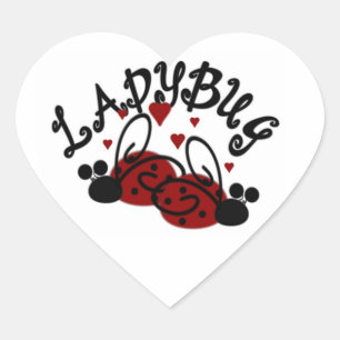 Hartvorm lieveheersbeestje Stickers