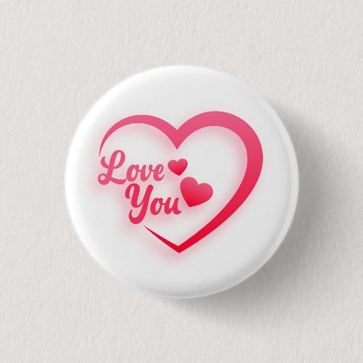 Hartvorm Love You Ronde Button 3,2 Cm (Voorkant)