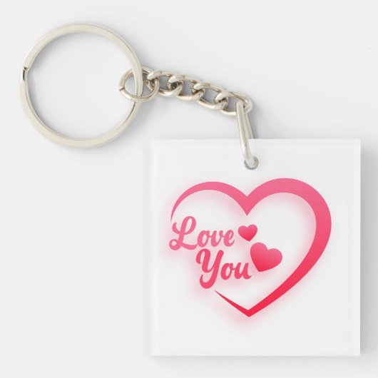 Hartvorm Love You Sleutelhanger (voorkant)