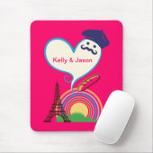 Hartvorm met Franse pictogrammen en symbolen Muismat (Met muis)