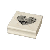 Hartvorm met hydrangea-bloempitten rubberstempel (Stempel)