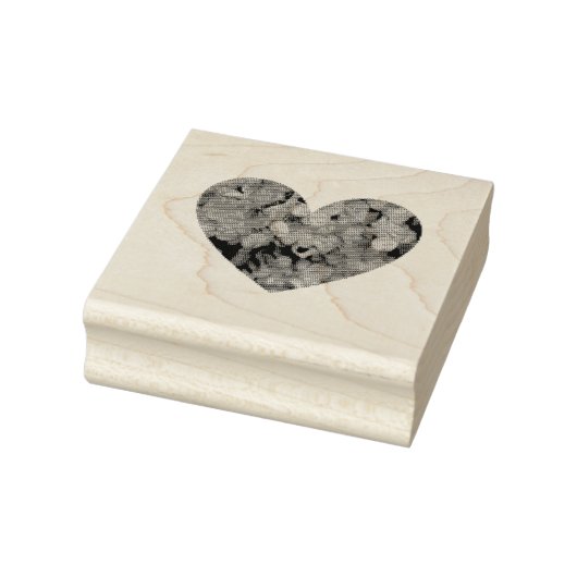 Hartvorm met hydrangea-bloempitten rubberstempel (Stempel)