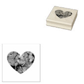Hartvorm met hydrangea-bloempitten rubberstempel (Gestempeld)
