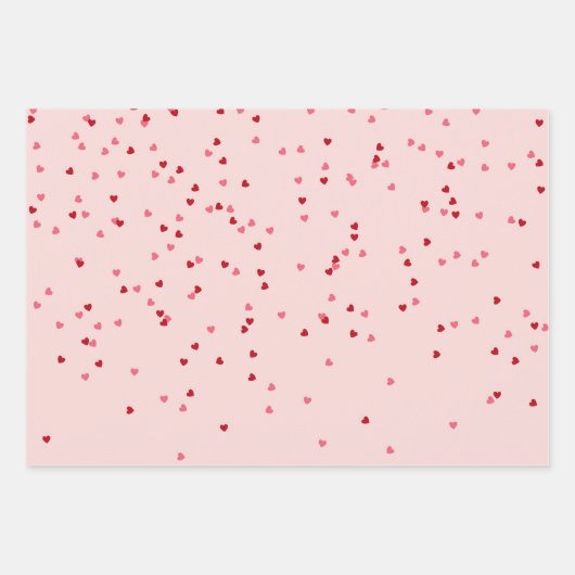 hartvorm roze en rood hart inpakpapier vel (Voorkant 3)