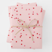 hartvorm roze en rood hart inpakpapier vel (In situ)