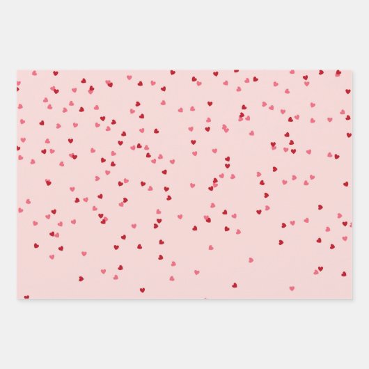 hartvorm roze en rood hart inpakpapier vel (Voorkant)