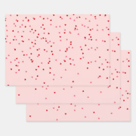 hartvorm roze en rood hart inpakpapier vel