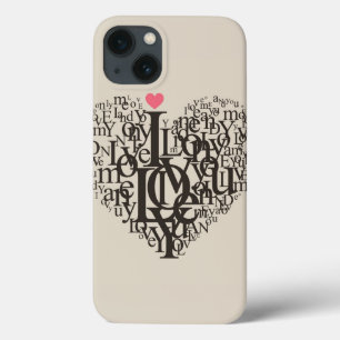 Hartvorm uit letters Case-Mate iPhone case