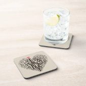 Hartvorm uit letters drankjes onderzetter (Rechterzijde)