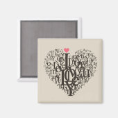 Hartvorm uit letters magneet (Voorkant / Achterkant)